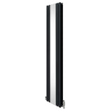 Radiateur à Colonne Ovale avec Miroir & Valves - 1800mm x 380mm – Gris Anthracite