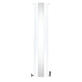 Radiateur à Colonne Ovale avec Miroir & Valves - 1800mm x 380mm – Blanc