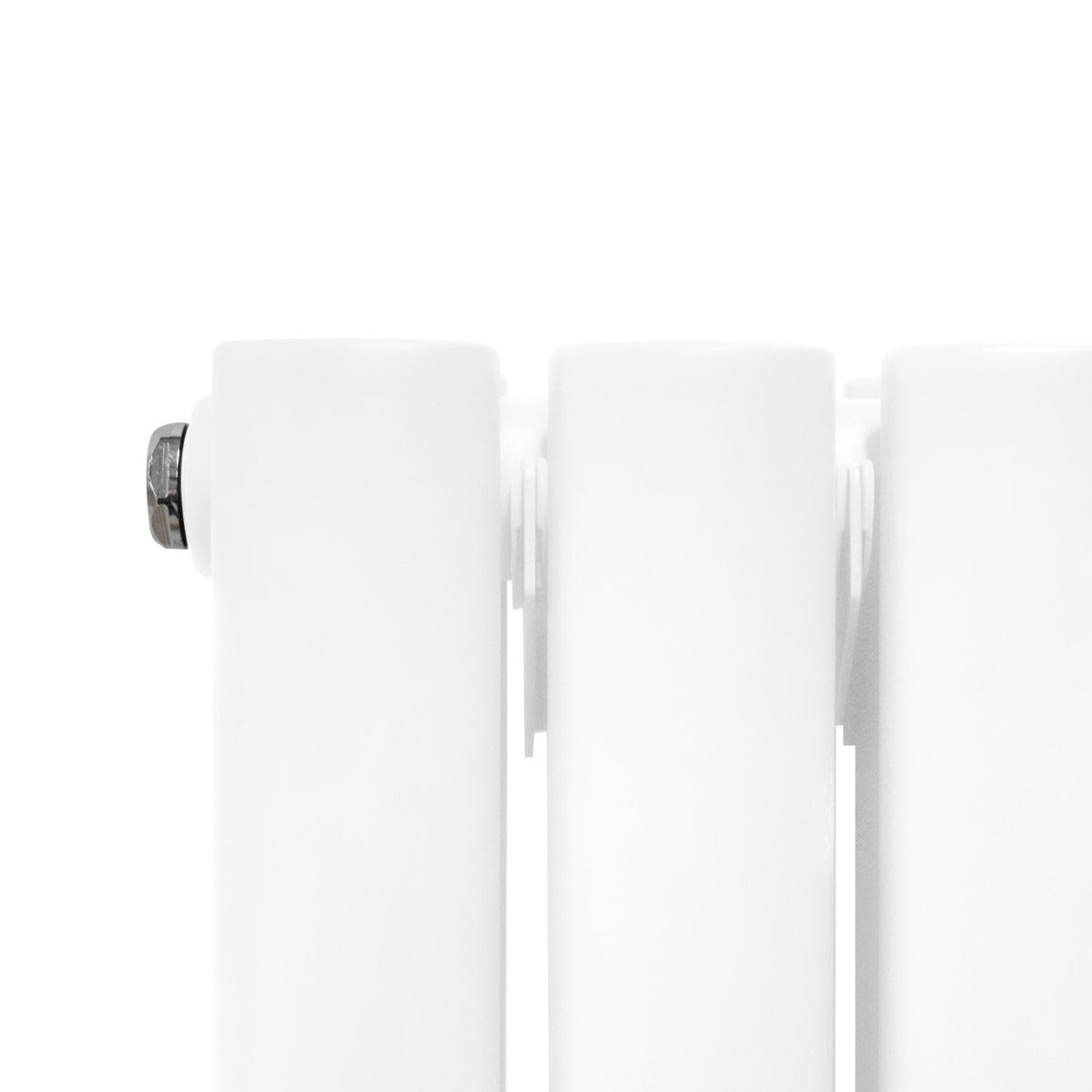 Radiateur à Colonne Ovale avec Miroir & Valves - 1800mm x 500mm – Blanc