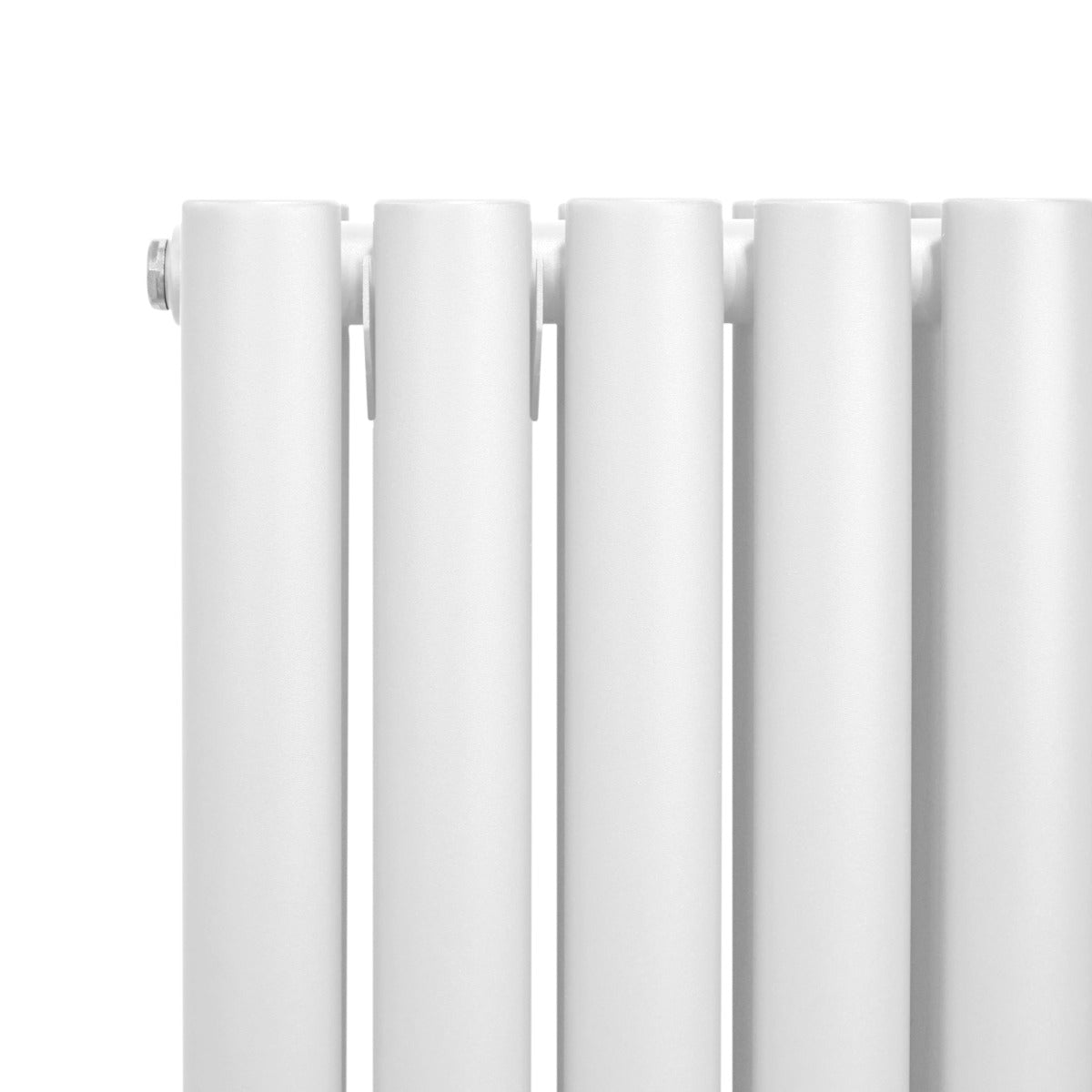 Radiateur à Colonne Ovale & Robinet Thermostatique Chromé - 600mm x 600mm – Blanc