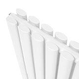 Radiateur à Colonne Ovale & Robinet Thermostatique Chromé - 600mm x 600mm – Blanc