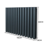 Radiateur à Colonne Ovale & Robinet Thermostatique Chromé - 600mm x 780mm – Gris Anthracite