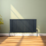 Radiateur à Colonne Ovale & Robinet Thermostatique Chromé - 600mm x 1200mm – Gris Anthracite