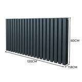 Radiateur à Colonne Ovale & Robinet Thermostatique Chromé - 600mm x 1200mm – Gris Anthracite