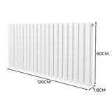 Radiateur à Colonne Ovale & Robinet Thermostatique Chromé - 600mm x 1200mm – Blanc