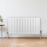 Radiateur à Colonne Ovale & Robinet Thermostatique Chromé - 600mm x 1200mm – Blanc