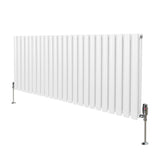 Radiateur à Colonne Ovale & Robinet Thermostatique Chromé - 600mm x 1440mm – Blanc