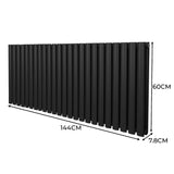 Radiateur à Colonne Ovale & Robinet Thermostatique Chromé - 600mm x 1440mm – Noir