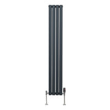 Radiateur à Colonne Ovale & Robinet Thermostatique Chromé - 1600mm x 240mm – Gris Anthracite