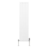 Radiateur à Colonne Ovale & Robinet Thermostatique Chromé - 1600mm x 360mm – Blanc