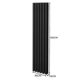 Radiateur à Colonne Ovale & Robinet Thermostatique Chromé - 1600mm x 360mm – Noir