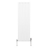 Radiateur à Colonne Ovale & Robinet Thermostatique Chromé - 1600mm x 480mm – Blanc