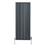 Radiateur à Colonne Ovale & Robinet Thermostatique Chromé - 1600mm x 600mm – Gris Anthracite