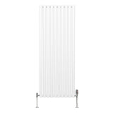 Radiateur à Colonne Ovale & Robinet Thermostatique Chromé - 1600mm x 600mm – Blanc