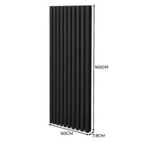 Radiateur à Colonne Ovale & Robinet Thermostatique Chromé - 1600mm x 600mm – Noir