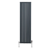 Radiateur à Colonne Ovale & Robinet Thermostatique Chromé - 1800mm x 480mm – Gris Anthracite