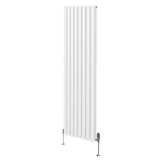 Radiateur à Colonne Ovale & Robinet Thermostatique Chromé - 1800mm x 480mm – Blanc