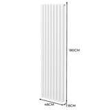 Radiateur à Colonne Ovale & Robinet Thermostatique Chromé - 1800mm x 480mm – Blanc