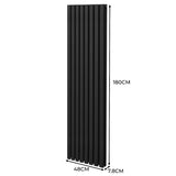 Radiateur à Colonne Ovale & Robinet Thermostatique Chromé - 1800mm x 480mm – Noir