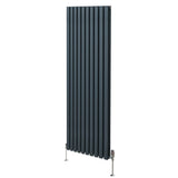 Radiateur à Colonne Ovale & Robinet Thermostatique Chromé - 1800mm x 600mm – Gris Anthracite