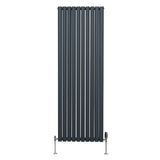 Radiateur à Colonne Ovale & Robinet Thermostatique Chromé - 1800mm x 600mm – Gris Anthracite