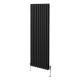 Radiateur à Colonne Ovale & Robinet Thermostatique Chromé - 1800mm x 600mm – Noir