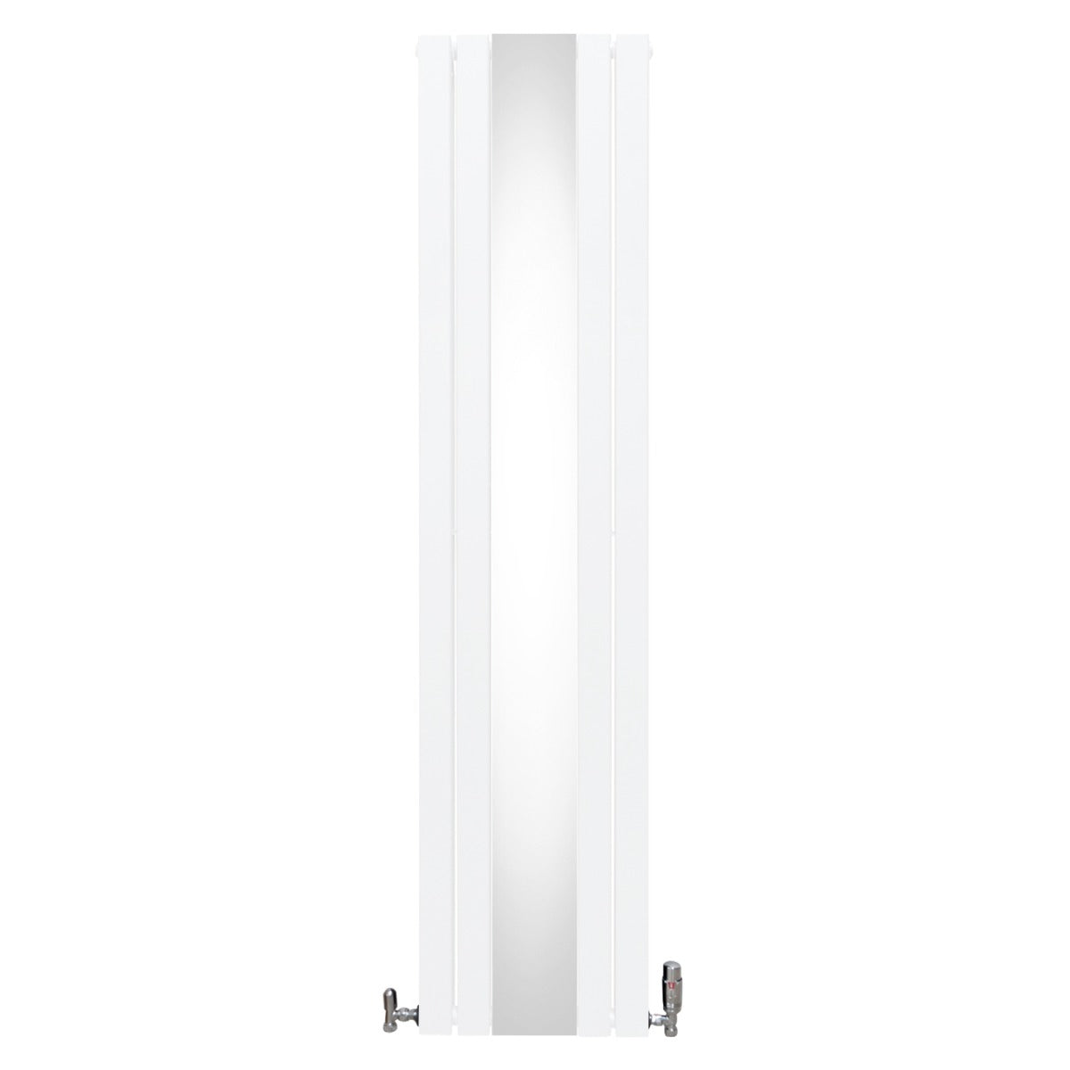 Radiateur Plat avec Miroir & Valves - 1800mm x 425mm – Blanc