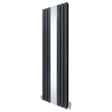 Radiateur Plat avec Miroir & Valves - 1800mm x 565mm – Gris Anthracite