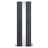 Radiateur Plat avec Miroir & Valves - 1800mm x 565mm – Gris Anthracite