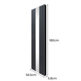 Radiateur Plat avec Miroir & Valves - 1800mm x 565mm – Gris Anthracite