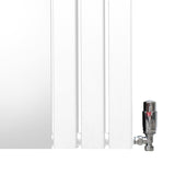 Radiateur Plat avec Miroir & Valves - 1800mm x 565mm – Blanc
