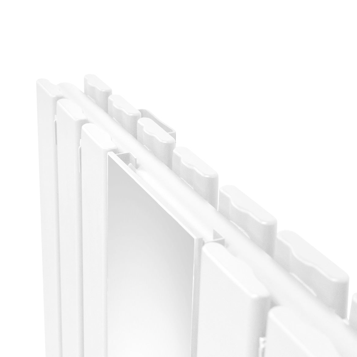 Radiateur Plat avec Miroir & Valves - 1800mm x 565mm – Blanc