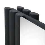 Radiateur à Colonne Ovale avec Miroir - 1800mm x 380mm – Gris Anthracite