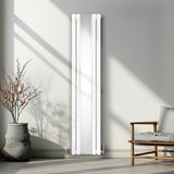 Radiateur à Colonne Ovale avec Miroir - 1800mm x 380mm – Blanc