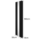 Radiateur à Colonne Ovale avec Miroir - 1800mm x 500mm – Noir