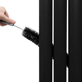 Radiateur à Colonne Ovale avec Miroir - 1800mm x 500mm – Noir