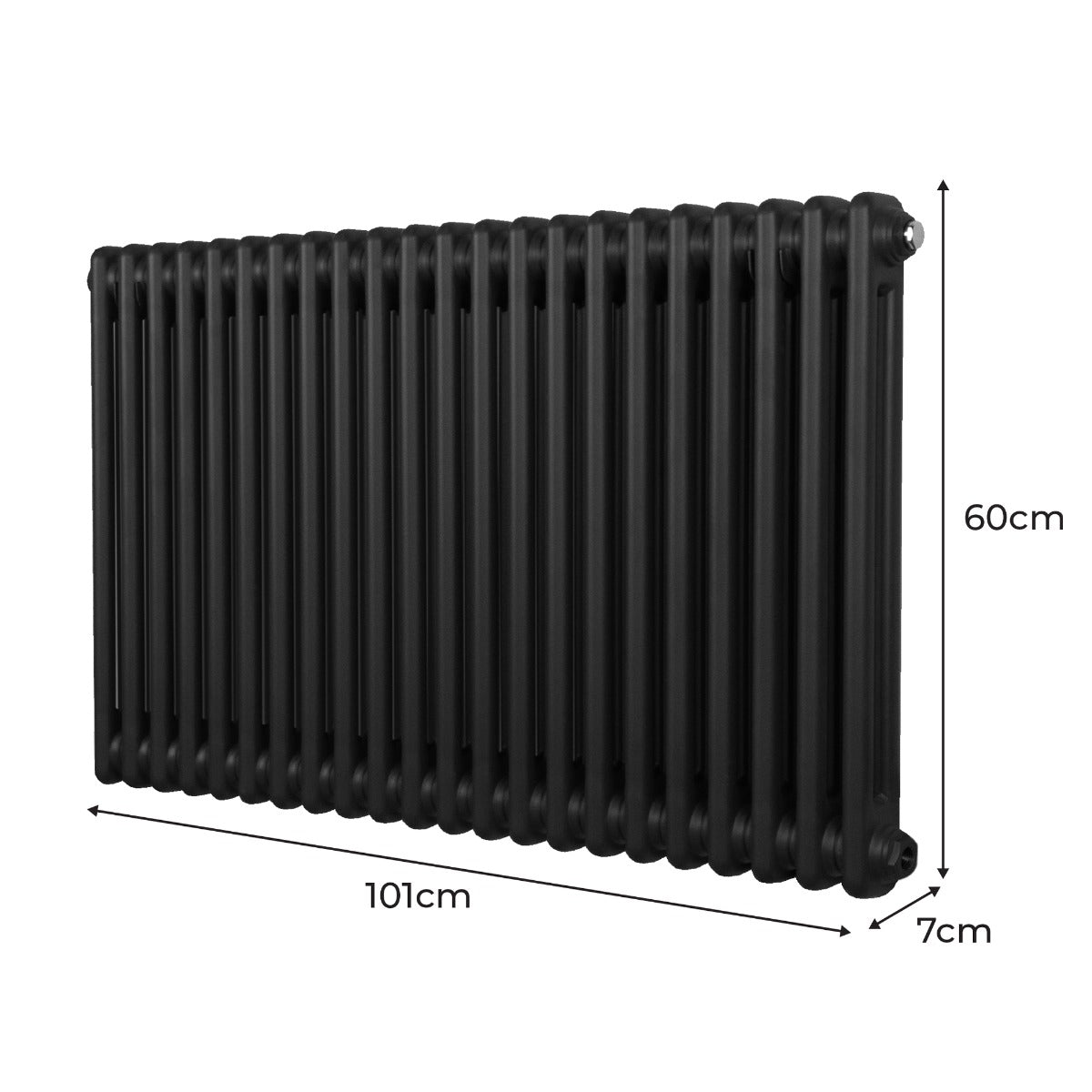 Radiateur Traditionnel à Double Colonne – 600 x 1012 mm – Noir