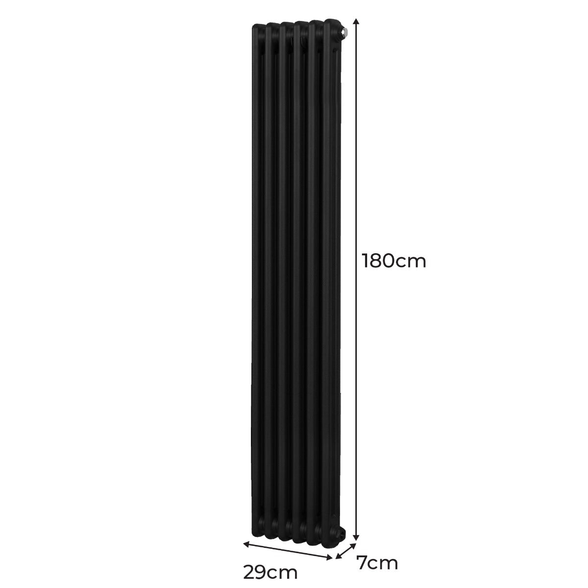 Radiateur Traditionnel à Double Colonne – 1800 x 292 mm – Noir