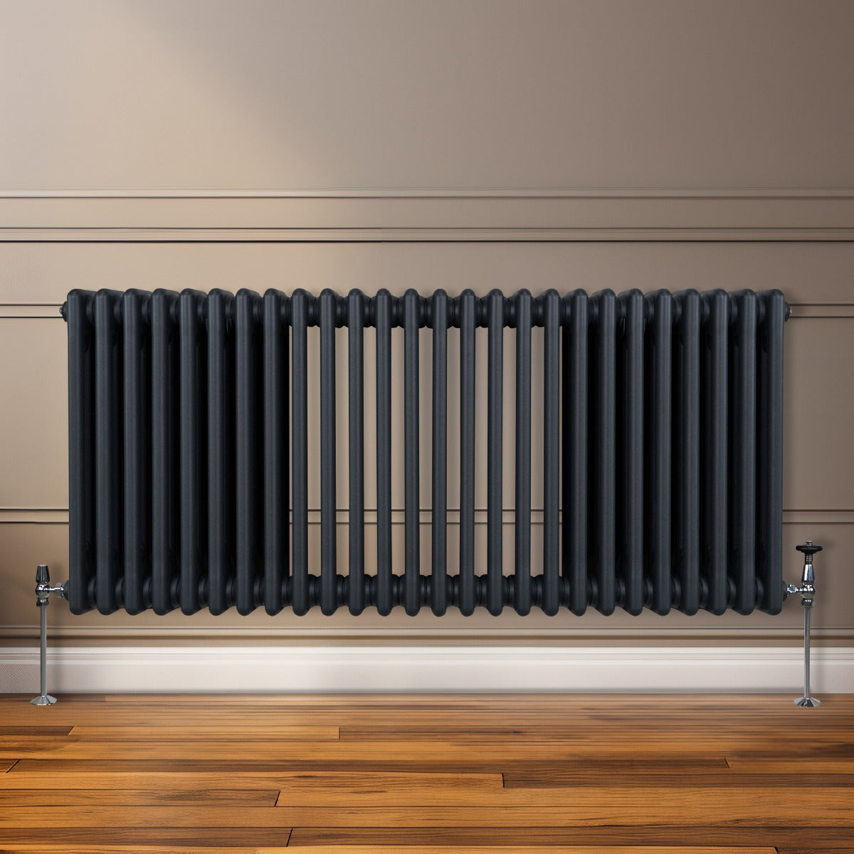 Radiateur Traditionnel à Triple Colonne – 600 x 1192 mm – Gris Anthracite