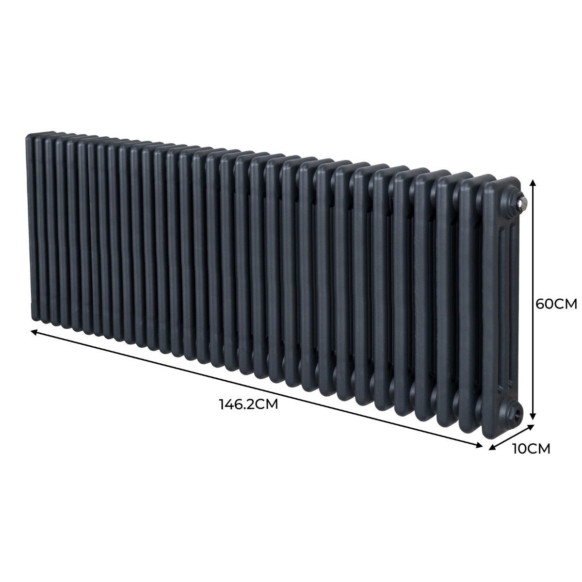 Radiateur Traditionnel à Triple Colonne – 600 x 1462 mm – Gris Anthracite