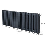 Radiateur Traditionnel à Triple Colonne – 600 x 1462 mm – Gris Anthracite