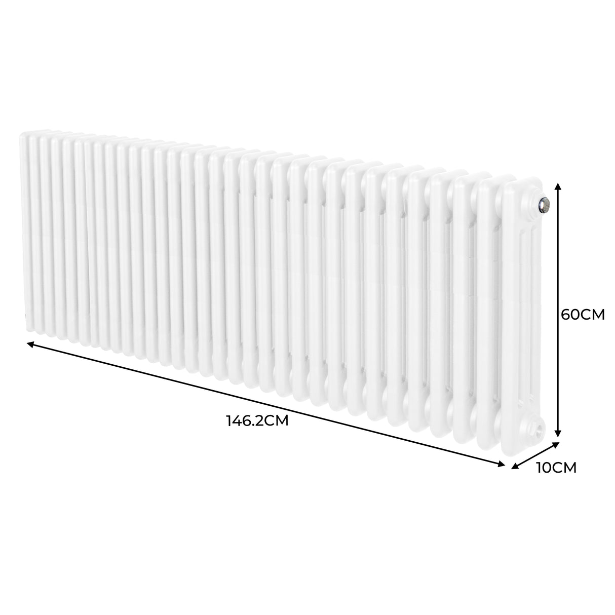 Radiateur Traditionnel à Triple Colonne – 600 x 1462 mm – Blanc