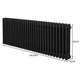 Radiateur Traditionnel à Triple Colonne – 600 x 1462 mm – Noir