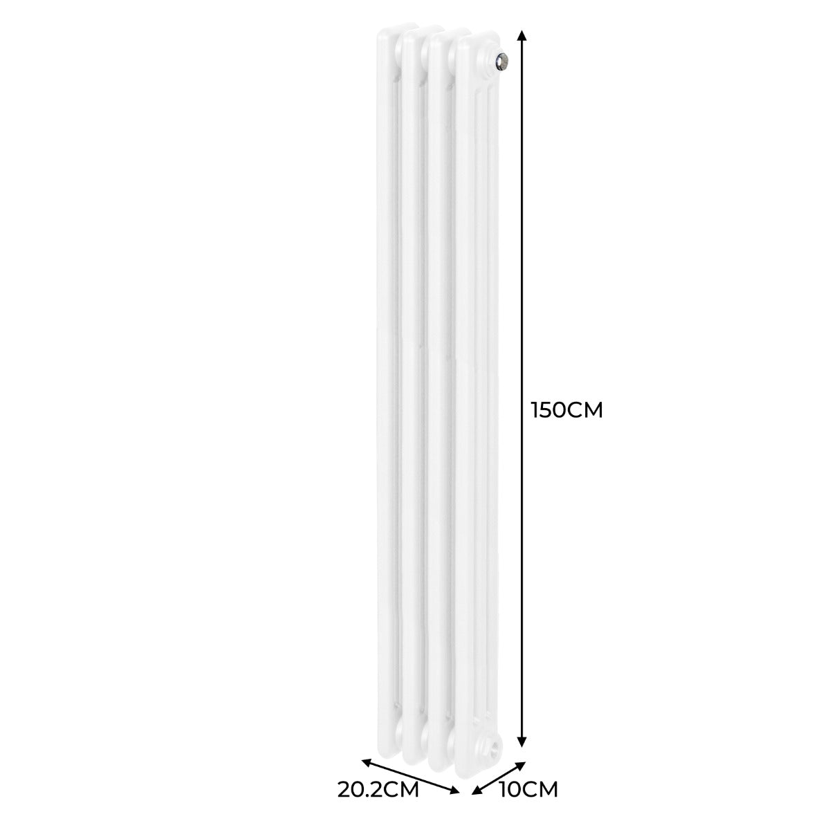 Radiateur Traditionnel à Triple Colonne – 1500 x 202 mm – Blanc