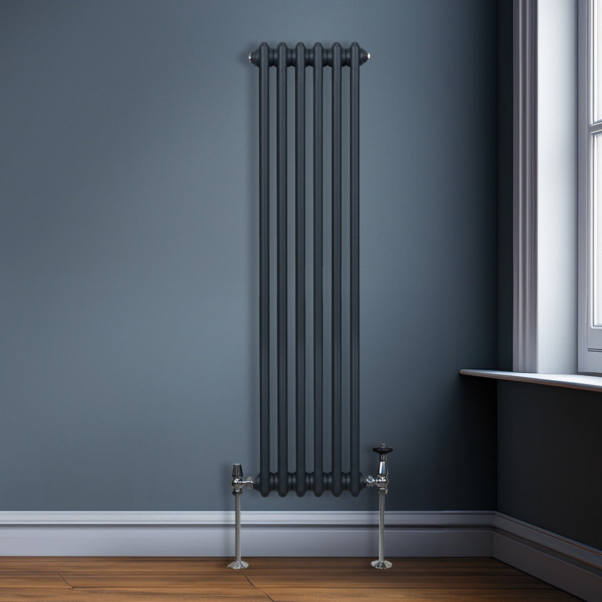 Radiateur Traditionnel à Triple Colonne – 1500 x 292 mm – Gris Anthracite