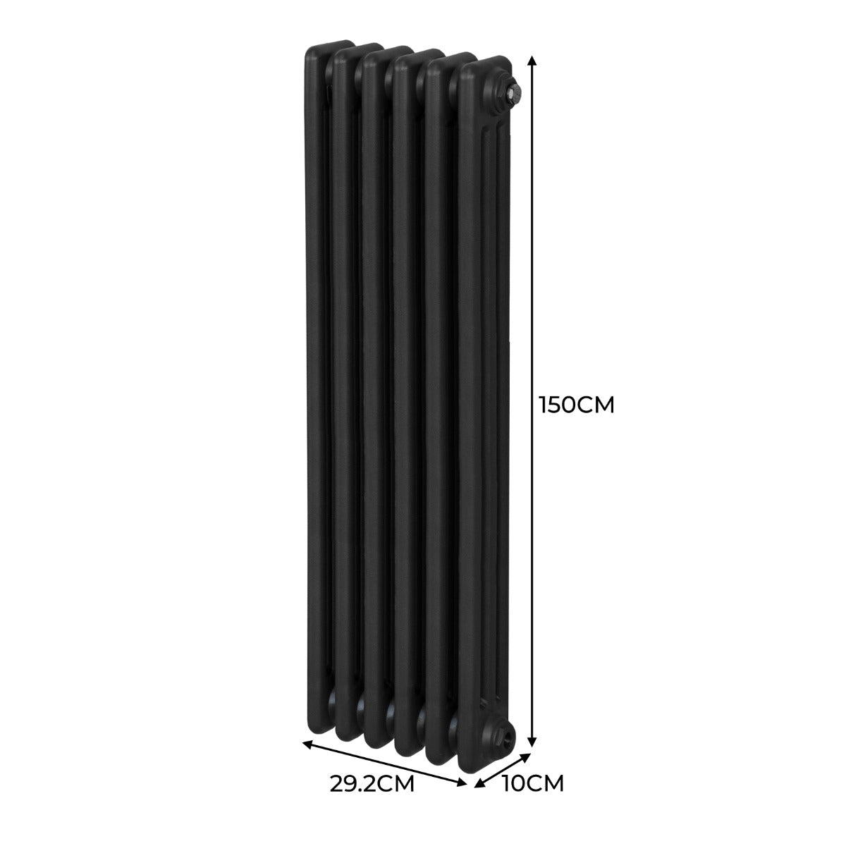 Radiateur Traditionnel à Triple Colonne – 1500 x 292 mm – Noir