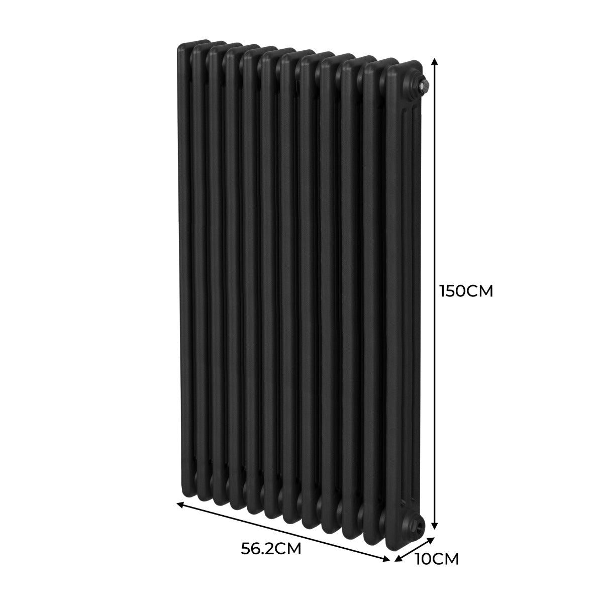 Radiateur Traditionnel à Triple Colonne – 1500 x 562 mm – Noir