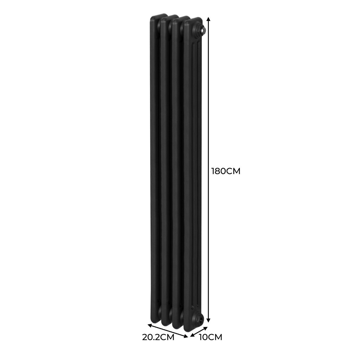 Radiateur Traditionnel à Triple Colonne – 1800 x 202 mm – Noir