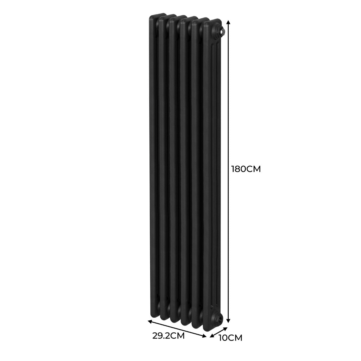 Radiateur Traditionnel à Triple Colonne – 1800 x 292 mm – Noir