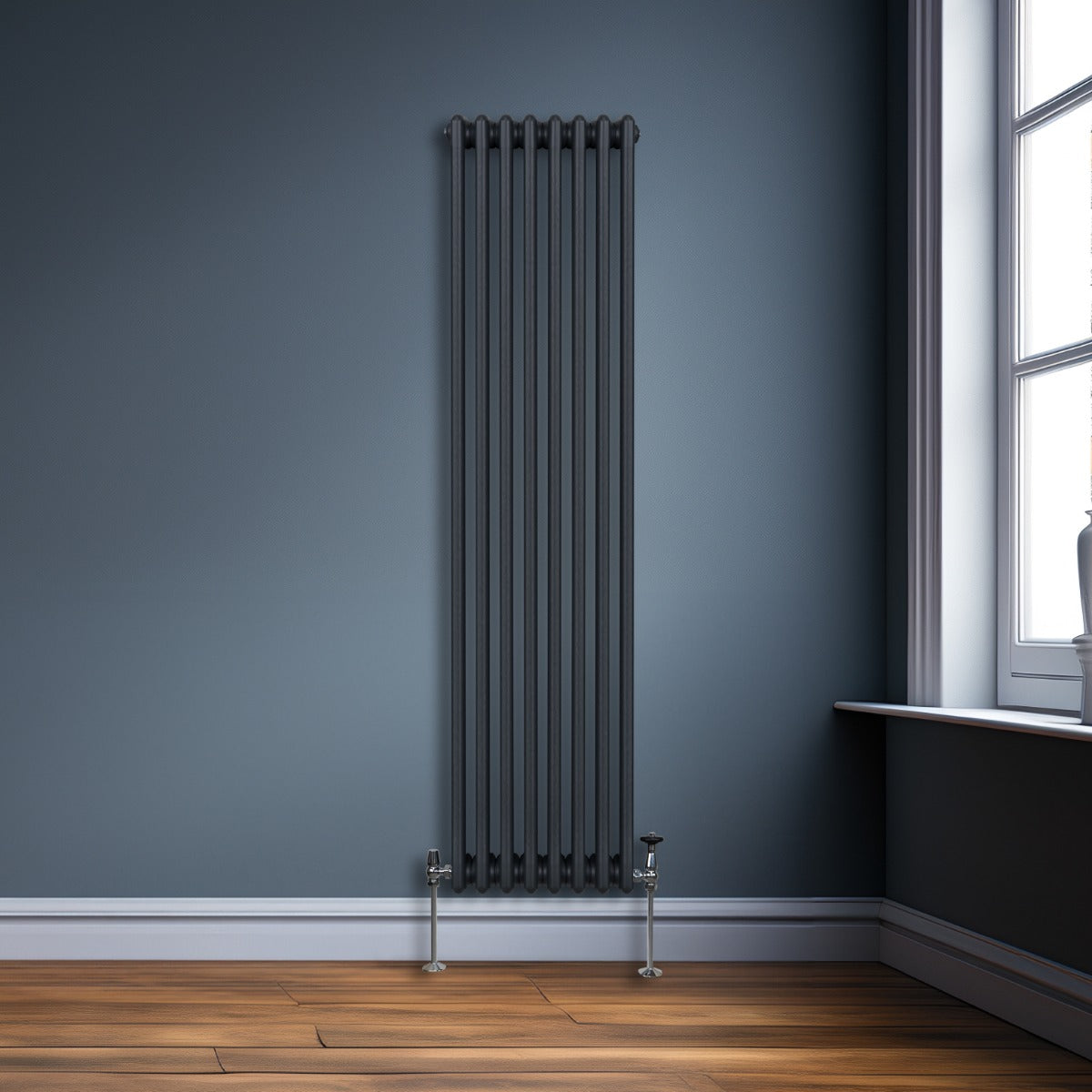 Radiateur Traditionnel à Triple Colonne – 1800 x 382 mm – Gris Anthracite